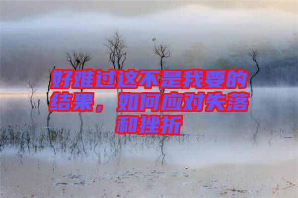 好難過這不是我要的結(jié)果，如何應(yīng)對失落和挫折
