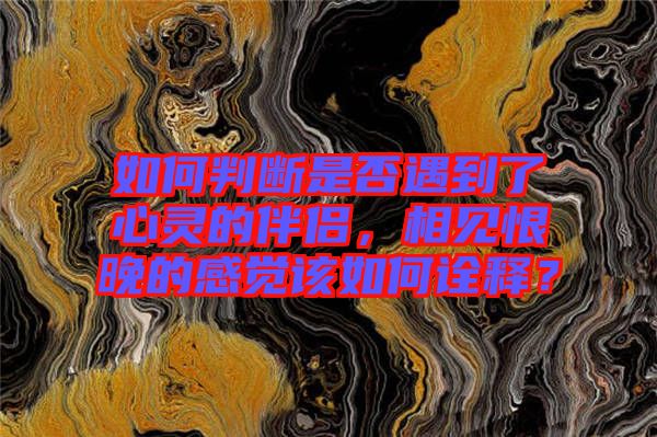 如何判斷是否遇到了心靈的伴侶，相見(jiàn)恨晚的感覺(jué)該如何詮釋?zhuān)? width=
