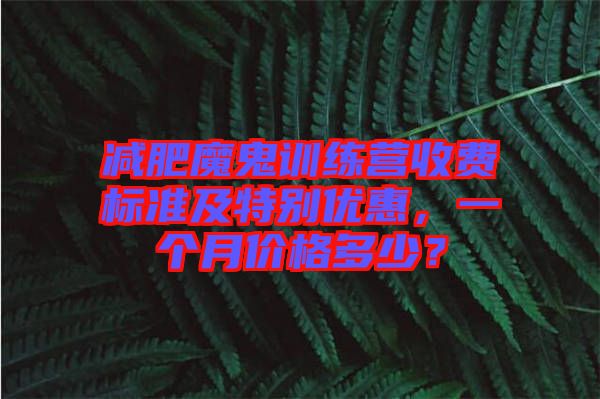 減肥魔鬼訓(xùn)練營收費標(biāo)準(zhǔn)及特別優(yōu)惠，一個月價格多少？