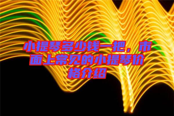 小提琴多少錢一把，市面上常見的小提琴價格介紹