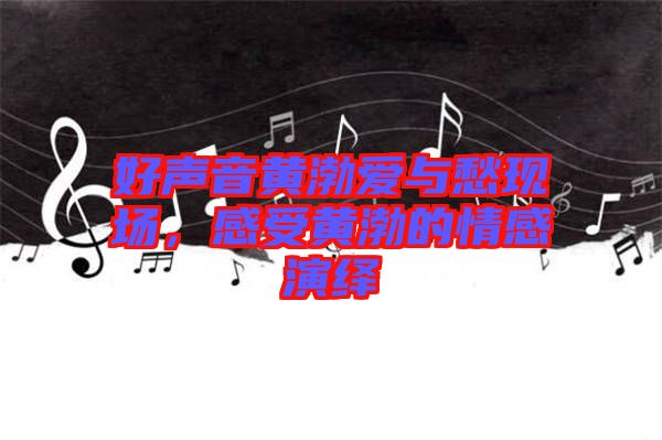 好聲音黃渤愛與愁現場，感受黃渤的情感演繹