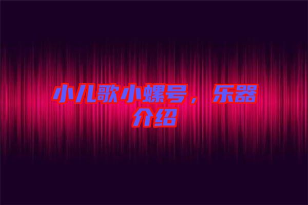 小兒歌小螺號，樂器介紹
