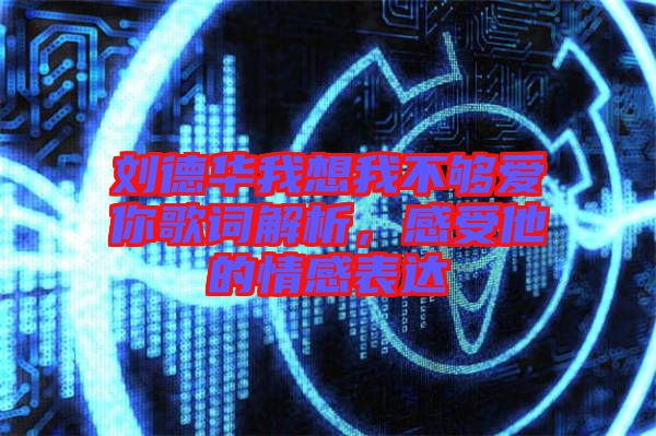 劉德華我想我不夠愛你歌詞解析，感受他的情感表達(dá)
