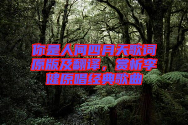你是人間四月天歌詞原版及翻譯，賞析李健原唱經(jīng)典歌曲