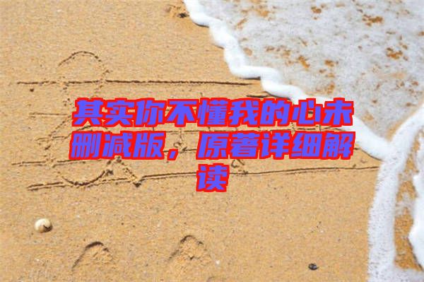 其實你不懂我的心未刪減版，原著詳細解讀