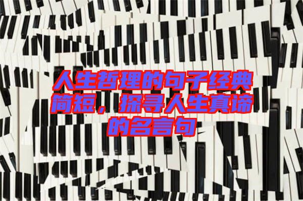 人生哲理的句子經(jīng)典簡短，探尋人生真諦的名言句