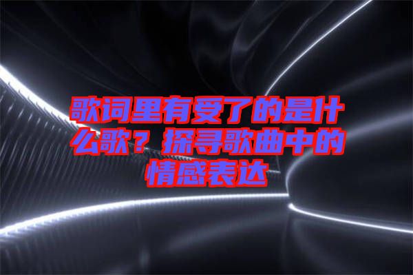 歌詞里有受了的是什么歌？探尋歌曲中的情感表達(dá)