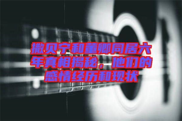 撒貝寧和董卿同居六年真相揭秘，他們的感情經(jīng)歷和現(xiàn)狀