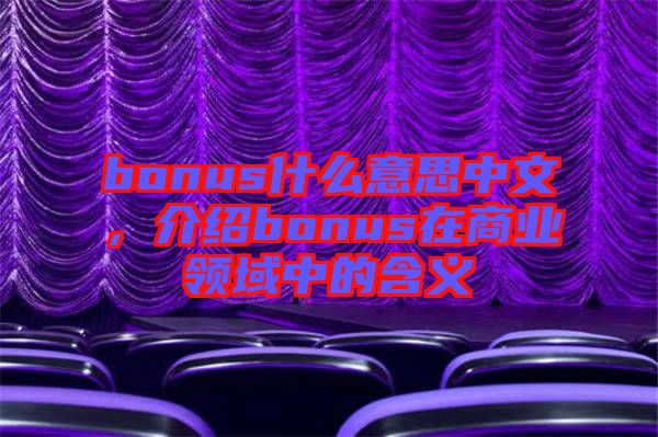 bonus什么意思中文，介紹bonus在商業(yè)領(lǐng)域中的含義