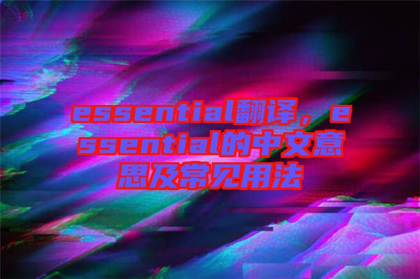 essential翻譯，essential的中文意思及常見(jiàn)用法