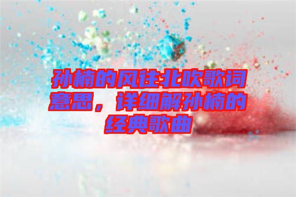 孫楠的風往北吹歌詞意思，詳細解孫楠的經(jīng)典歌曲