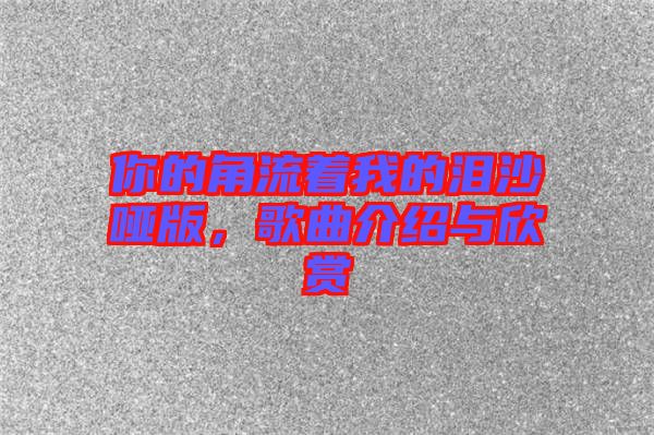 你的角流著我的淚沙啞版，歌曲介紹與欣賞