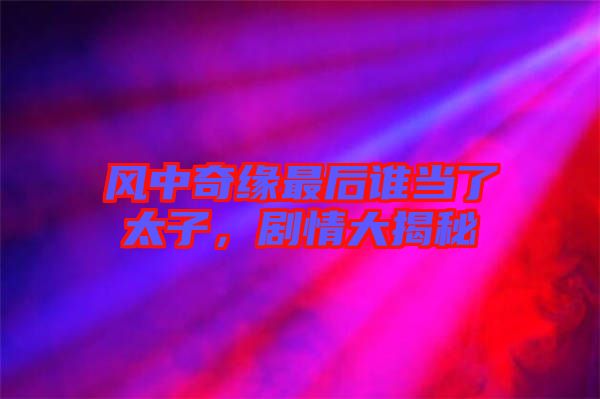 風(fēng)中奇緣最后誰(shuí)當(dāng)了太子，劇情大揭秘