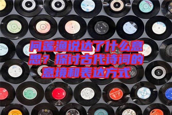 問蓮漁說(shuō)達(dá)了什么意思？探討古代詩(shī)詞的意境和表達(dá)方式