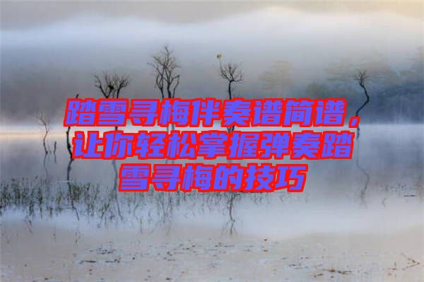 踏雪尋梅伴奏譜簡譜，讓你輕松掌握彈奏踏雪尋梅的技巧