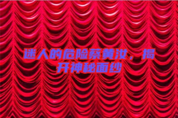 迷人的危險(xiǎn)蔡黃汝，揭開(kāi)神秘面紗