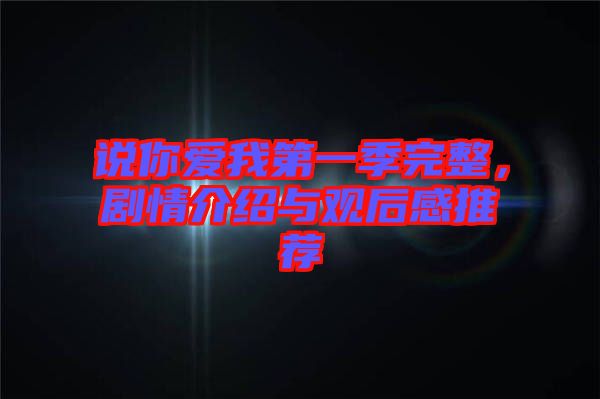 說你愛我第一季完整，劇情介紹與觀后感推薦