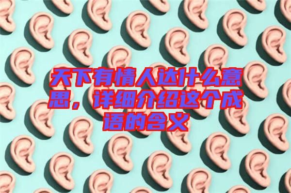 天下有情人達什么意思，詳細介紹這個成語的含義