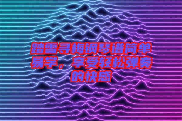 踏雪尋梅鋼琴譜簡單易學，享受輕松彈奏的快感