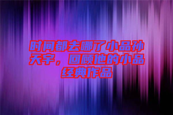 時間都去哪了小品孫天宇，回顧他的小品經(jīng)典作品