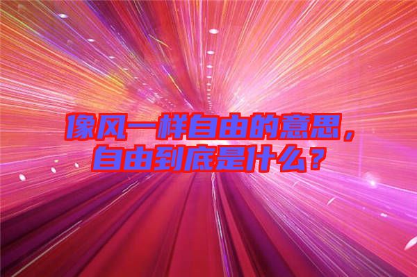 像風(fēng)一樣自由的意思，自由到底是什么？