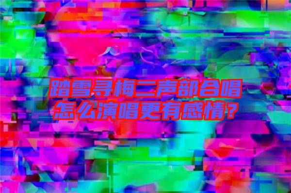 踏雪尋梅二聲部合唱怎么演唱更有感情？