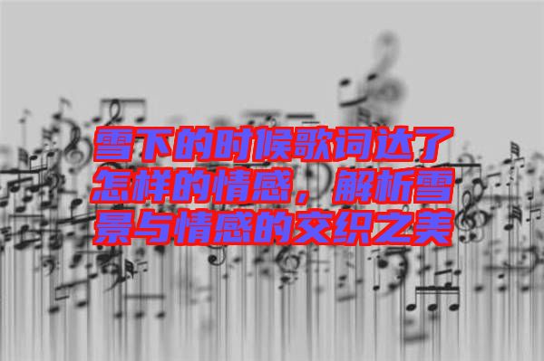 雪下的時候歌詞達了怎樣的情感，解析雪景與情感的交織之美