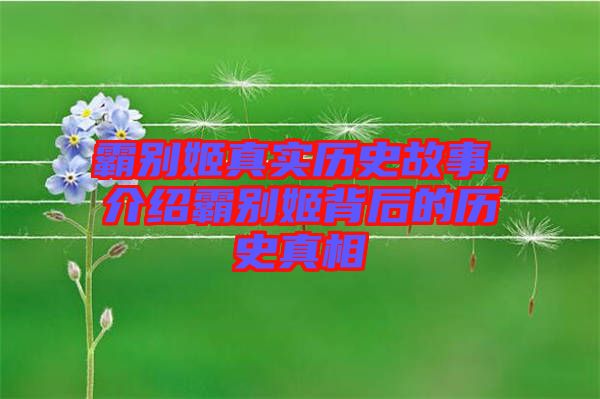 霸別姬真實歷史故事，介紹霸別姬背后的歷史真相