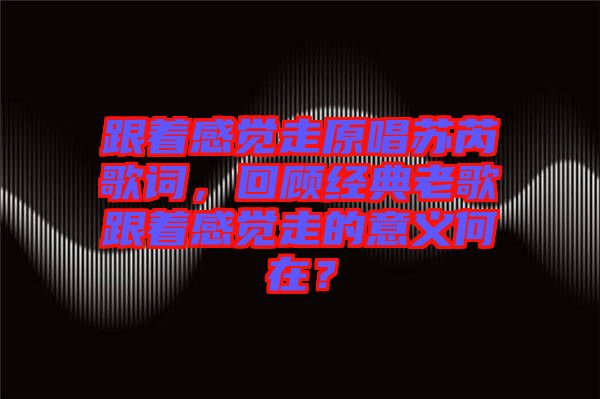 跟著感覺走原唱蘇芮歌詞，回顧經典老歌跟著感覺走的意義何在？