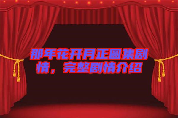 那年花開月正圓集劇情，完整劇情介紹