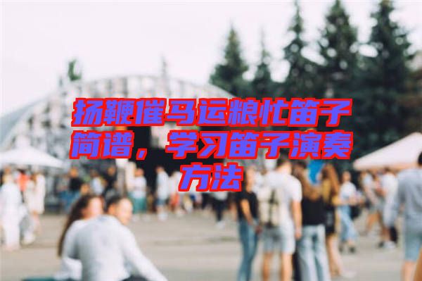 揚鞭催馬運糧忙笛子簡譜，學(xué)習(xí)笛子演奏方法